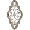Wall Plaques-Kirkland's Home Whitewashed Framed Metal Quatrefoil Plaque Brown