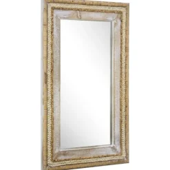 Decorative Mirrors-Kirkland's Home Whitewashed Hand Woven Rattan Mirror