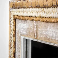 Decorative Mirrors-Kirkland's Home Whitewashed Hand Woven Rattan Mirror
