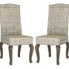 Dining Chairs-Kirkland's Home Whitewashed Kubu Rattan Dining Chairs, Set Of 2 Ivory