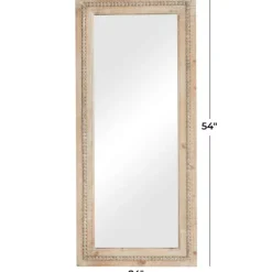 Decorative Mirrors-Kirkland's Home Whitewashed Natural Beaded Wood Wall Mirror