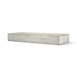 Shelves-Kirkland's Home Whitewashed Wood Floating Shelf, 24 In.