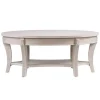 Coffee Tables-Kirkland's Home Whitewashed Wood Oval Coffee Table With Shelf