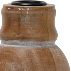 Candle Holders-Kirkland's Home Whitewashed Wood Taper Candle Holder, 5 In. Tan/Brown