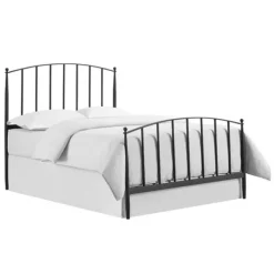 Beds & Headboards-Kirkland's Home Whitley Metal Slat Queen Bed Black