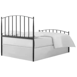 Beds & Headboards-Kirkland's Home Whitley Metal Slat Queen Bed Black