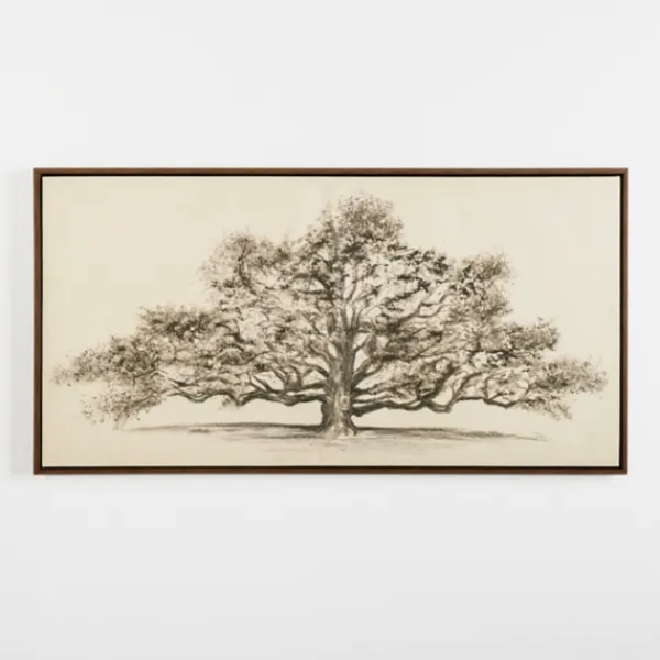 Canvas Art-Kirkland's Home Wide Oak Tree Framed Art Print White/Gray