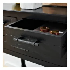 Console Tables-Kirkland's Home Wilbert 3-Drawer Console Table Black