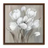 Framed Art-Kirkland's Home Wild Anemone Framed Canvas Art Print White/Gray/Tan