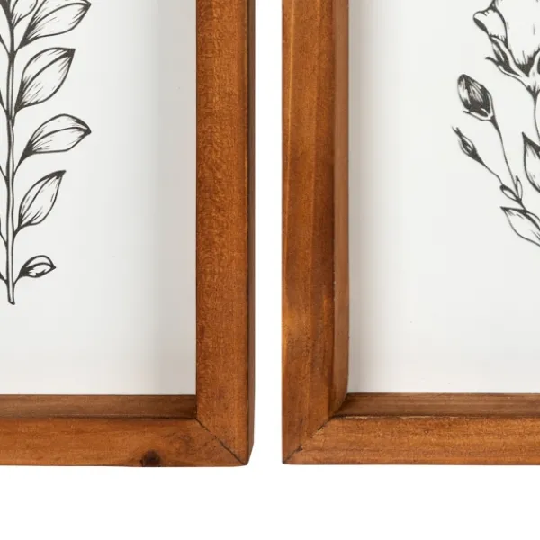 Framed Art-Kirkland's Home Wildflower Stems Framed Art Prints, Set Of 2 White/Black