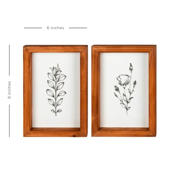 Framed Art-Kirkland's Home Wildflower Stems Framed Art Prints, Set Of 2 White/Black