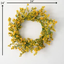 Wreaths-Kirkland's Home Wildflower Wreath Yellow