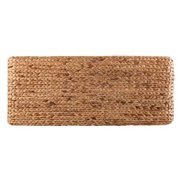Benches & Ottomans-Kirkland's Home Wiley Woven Hyacinth Bench With White Base Tan/White