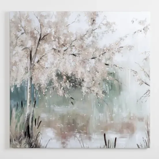 Canvas Art-Kirkland's Home Willow Peace Tree Canvas Art Print Gray/White