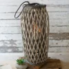Lanterns-Kirkland's Home Willow Woven Oval Lantern, 23 In. Gray