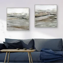 Framed Art-Kirkland's Home Windblown Sands Framed Canvas Art Prints, Set Of 2 Brown/Gray