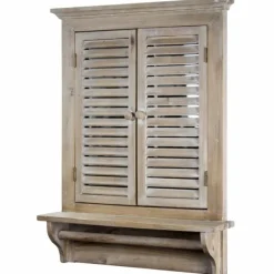 Decorative Mirrors-Kirkland's Home Window Shutter Mirror With Shelf And Towel Rod