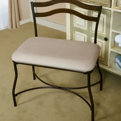 Benches & Ottomans-Kirkland's Home Windsor Vanity Bench Ivory