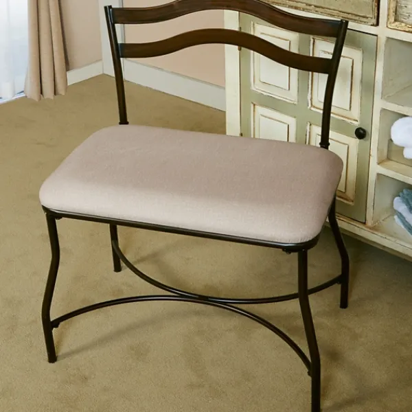 Benches & Ottomans-Kirkland's Home Windsor Vanity Bench Ivory