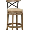 Bar Stools & Counter Height Stools-Kirkland's Home Wirebrushed Wheat Woven Swivel Bar Stool Brown/Tan