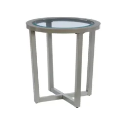 Coffee Tables-Kirkland's Home Wood & Glass Top 3-Pc. Table Set Gray