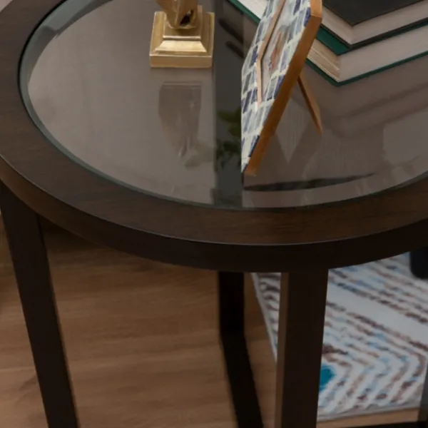 Coffee Tables-Kirkland's Home Wood & Glass Top 3-Pc. Table Set Brown