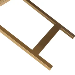Nightstands-Kirkland's Home Wood & Gold X-Base Nightstand Black