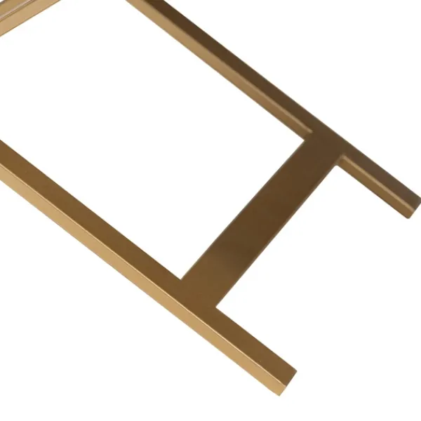 Nightstands-Kirkland's Home Wood & Gold X-Base Nightstand Black