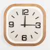 Clocks-Kirkland's Home Wood & Linen Rounded Edge Wall Clock