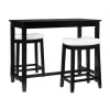 Dining Tables-Kirkland's Home Wood & Upholstered Stools 3-Pc. Dining Set Black