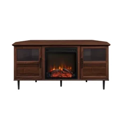 Tv Stands & Media Consoles-Kirkland's Home Wood Alcove Doors Led Fireplace Media Cabinet Brown