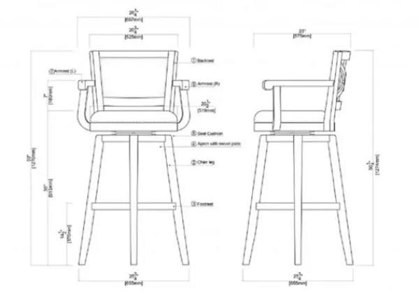 Bar Stools & Counter Height Stools-Kirkland's Home Wood And Faux Leather Swivel Bar Stool Brown