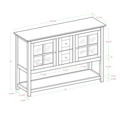 Cabinets & Sideboards-Kirkland's Home Wood And Glass Buffet Cabinet Black