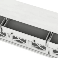 Tv Stands & Media Consoles-Kirkland's Home Wood And Glass 4-Door Media Cabinet White