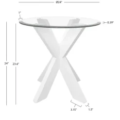 Accent & End Tables-Kirkland's Home Wood And Glass Top X-Base Accent Table White