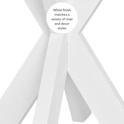 Accent & End Tables-Kirkland's Home Wood And Glass Top X-Base Accent Table White