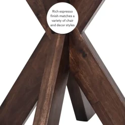 Accent & End Tables-Kirkland's Home Wood And Glass Top X-Base Accent Table Brown