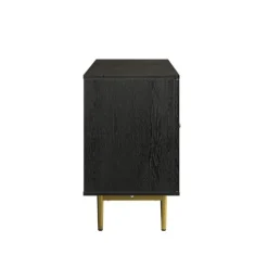 Tv Stands & Media Consoles-Kirkland's Home Wood And Gold Paneled 2-Door Tv Stand Black