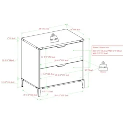Office Furniture-Kirkland's Home Wood And Iron Accent Filing Cabinet Gray