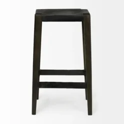 Bar Stools & Counter Height Stools-Kirkland's Home Wood And Metal Bar Stool Black