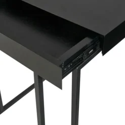 Accent & End Tables-Kirkland's Home Wood And Metal C-Frame Accent Table Black