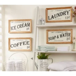Wall Quotes & Signs-Kirkland's Home Wood And Metal Coffee Framed Plaque White