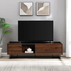 Tv Stands & Media Consoles-Kirkland's Home Wood And Metal 2-Door Media Console Brown
