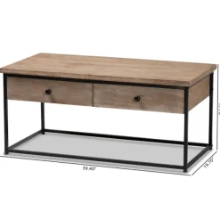 Coffee Tables-Kirkland's Home Wood And Metal 2-Drawer Coffee Table Brown