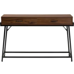 Console Tables-Kirkland's Home Wood And Metal 2-Drawer Console Table Brown