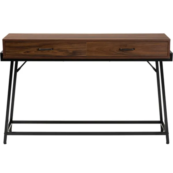 Console Tables-Kirkland's Home Wood And Metal 2-Drawer Console Table Brown