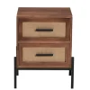 Nightstands-Kirkland's Home Wood And Metal 2-Drawer Nightstand Brown