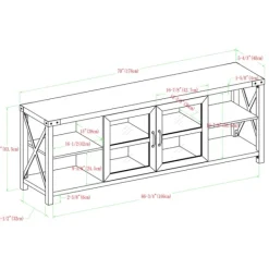 Tv Stands & Media Consoles-Kirkland's Home Wood And Metal Farmhouse Tv Stand Brown