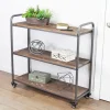 Office Furniture-Kirkland's Home Wood And Metal Frame 3-Tier Rolling Shelf