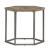 Accent & End Tables-Kirkland's Home Wood And Metal Hexagon Accent Table Gray